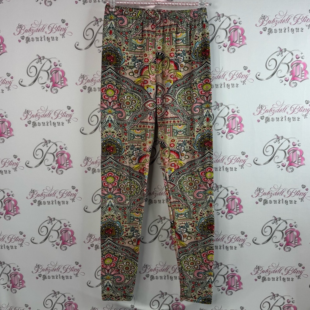 Always tights leggings pants paisley floral print rainbow Patterned Bottoms